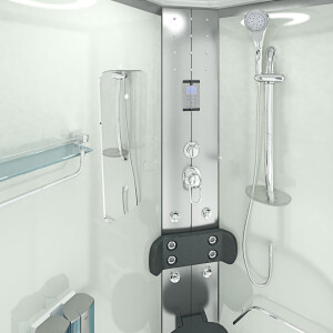Duschkabine Duschtempel Fertigdusche Dusche D60-70T0L-EC 120x80cm MIT 2K Scheiben Versiegelung
