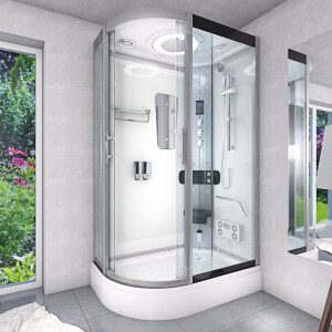 Dusche Duschkabine D60-70T3L Duschtempel Sauna 120x80 cm