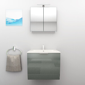 Bathroom furniture set Gently 1 v1 white/grey mdf washbasin 60cm without led lighting