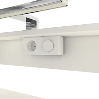 Badmöbel Set Gently 1 V2 R Weiß/Grau MDF Waschtisch 60cm mit 5W LED-Strahler / Energiebox