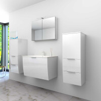 Bathroom furniture set Gently 1 v3 white mdf washbasin 80cm without led lighting