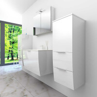 Bathroom furniture set Gently 1 v3 white mdf washbasin 80cm with 5w led spotlight