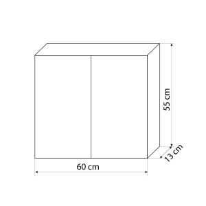 Badmöbel Set Gently 2 V1 Weiß/Grau MDF Waschtisch 60cm mit 5W LED-Strahler / Energiebox