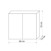 Badmöbel Set Gently 2 V2 L Weiß/Grau MDF Waschtisch 60cm mit 5W LED-Strahler / Energiebox