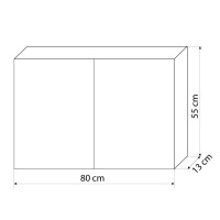 Badmöbel Set Gently 2 V2 L Weiß/Grau MDF Waschtisch 80cm mit 5W LED-Strahler / Energiebox