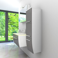 Bathroom furniture set Gently 3 v2-r white/grey Bathroom furniture Bathroom mirror Washbasin 80 cm with 1x 5w led / energy box
