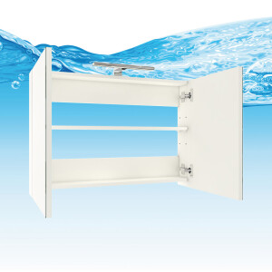 Bathroom furniture set Gently 3 v3 White/grey Bathroom furniture Bathroom mirror Washbasin 80 cm without LED lighting