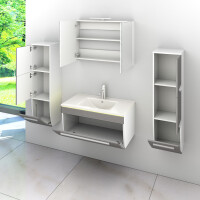 Bathroom furniture set Gently 3 v3 White/grey Bathroom furniture Bathroom mirror Washbasin 80 cm without LED lighting