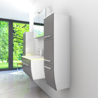 Bathroom furniture set Gently 3 v3 White/grey Bathroom furniture Bathroom mirror Washbasin 80 cm without LED lighting