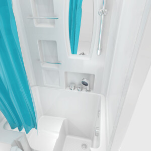 Senioren Dusche Sitzwanne Badewanne mit Tür S02D-B 100x78cm