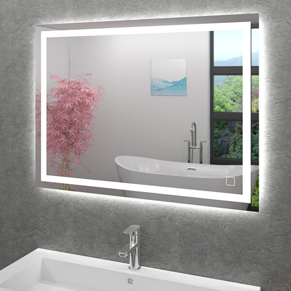 Badspiegel, Badezimmer Spiegel, Badezimmerspiegel Leuchtspiegel 100x70cm LSP03 OHNE Spiegelheizung