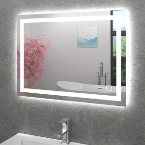 Badspiegel, Badezimmer Spiegel, Leuchtspiegel mit Spiegelheizung 80x60cm LSP03
