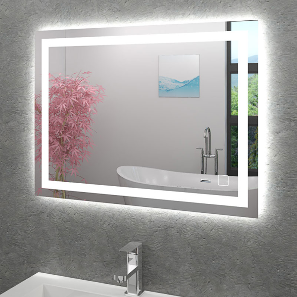 Badspiegel, Badezimmer Spiegel, Leuchtspiegel mit Spiegelheizung 80x60cm LSP03 MIT Spiegelheizung
