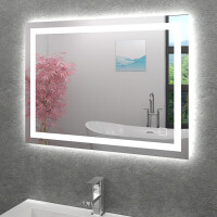 Bathroom mirror, bathroom mirror, illuminated mirror with mirror heating 80x60cm lsp03 with mirror heating