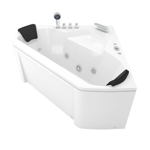 Whirlpool Pool Badewanne Eckwanne Wanne W02R-TH-ALL 135x135cm Thermostat