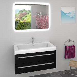 Bathroom mirror, bathroom mirror, illuminated mirror with mirror heating 100x70cm lsp02 with mirror heating