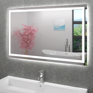 Badspiegel, Badezimmer Spiegel, Leuchtspiegel mit Spiegelheizung 120x70cm LSP02