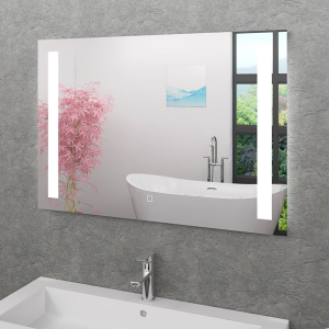 Badspiegel, Badezimmer Spiegel, Leuchtspiegel mit Spiegelheizung 100x70cm LSP09