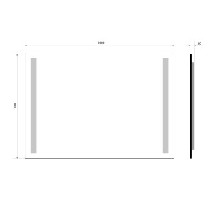 Badspiegel, Badezimmer Spiegel, Leuchtspiegel mit Spiegelheizung 100x70cm LSP09