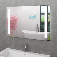 Badspiegel, Badezimmer Spiegel, Leuchtspiegel mit Spiegelheizung 100x70cm LSP09 MIT Spiegelheizung