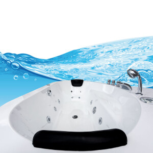 Whirlpool Pool Badewanne Eckwanne Wanne W20R-TH-SC 140x140cm mit Radio+Farblicht, aktive Schlauch-Reinigung

