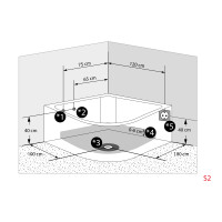 Whirlpool Vollausstattung Pool Badewanne Eckwanne Wanne W25-TH-ALL150x150cm Reinigungsfunktion
