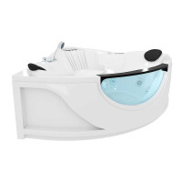 Whirlpool Vollausstattung Pool Badewanne Eckwanne Wanne W25-TH 150x150cm passive Schlauch-Reinigung