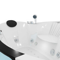 Whirlpool Vollausstattung Pool Badewanne Eckwanne Wanne W25-TH 150x150cm passive Schlauch-Reinigung