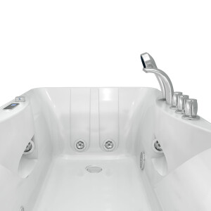 Whirlpool Vollausstattung Pool Badewanne Wanne W49H-PR 170x80cm mit Heizung, aktive Schlauch-Reinigung

