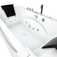 Whirlpool Pool Bathtub Corner Tub w81r-th-b-sc 180x90cm with Radio+Color Light, Active Hose Cleaning