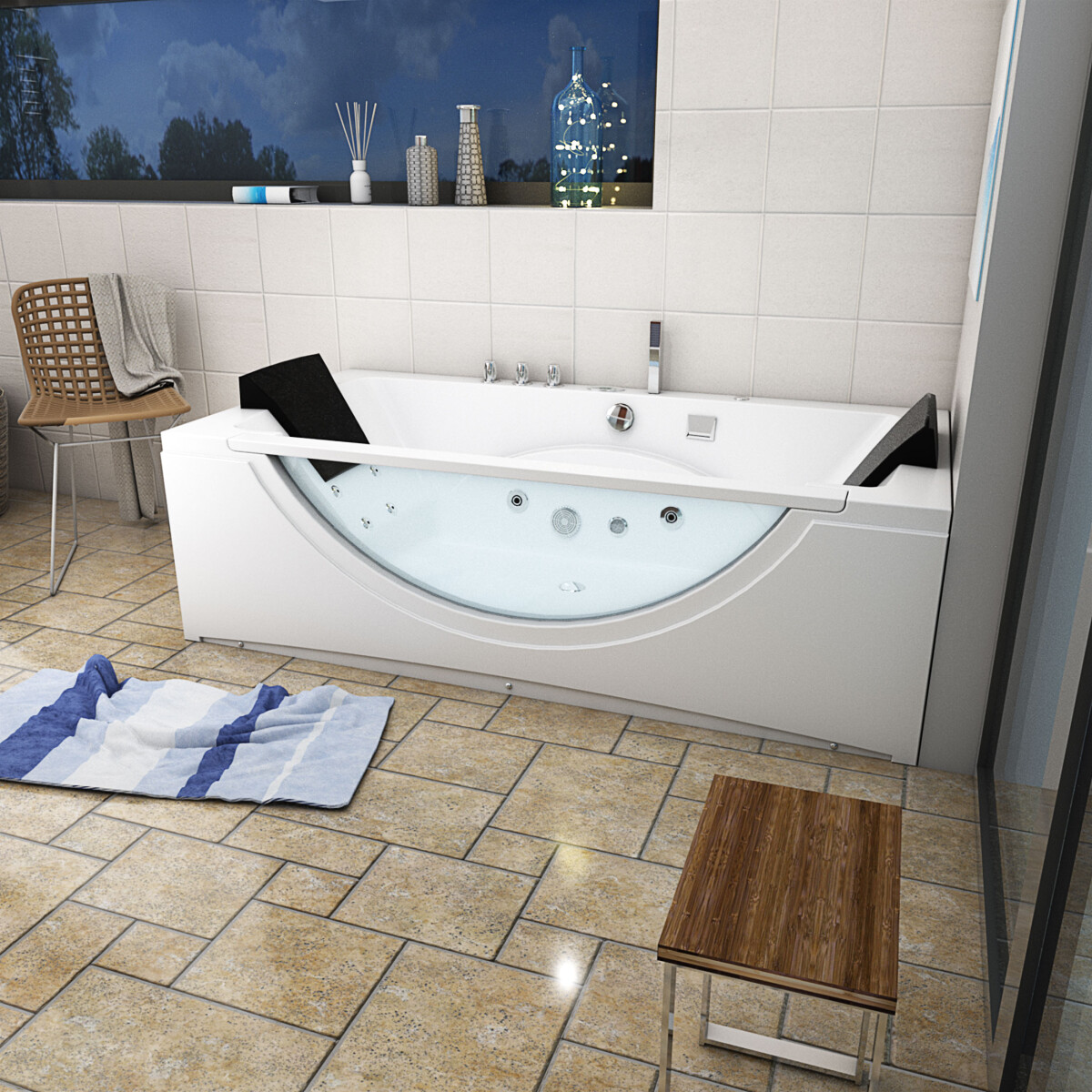 Whirlpool Pool Badewanne Eckwanne Wanne  box