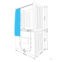 Seniorendusche und Kombination Wanne mit Whirlpool S02D-WP-TH-C-L 100x78x205cm