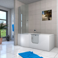 Seniorendusche und Badewanne mit Tür S12D-TH-R-ALL Dusche 85x170cm ohne 2K Scheiben Versiegelung