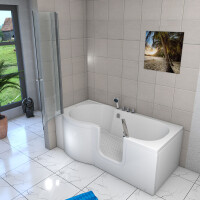 Seniorendusche und Badewanne mit Tür S12D-TH-R-ALL Dusche 85x170cm ohne 2K Scheiben Versiegelung