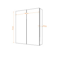 Spiegelschrank, Badspiegel Badezimmer Spiegel City 60cm weiß JA mit 1x 5W LED-Strahler