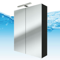 Spiegelschrank, Badspiegel, Badezimmer Spiegel City 60cm Esche schwarz