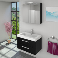 Spiegelschrank, Badspiegel, Badezimmer Spiegel City 60cm Esche schwarz