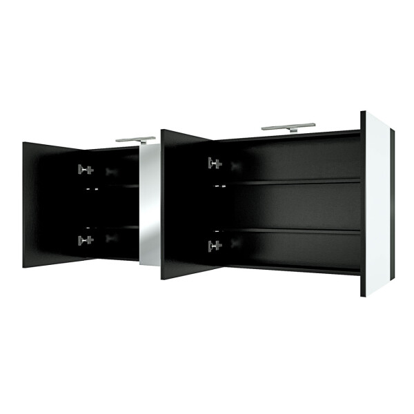 Spiegelschrank Badspiegel Badezimmer Spiegel City 120cm schwarz