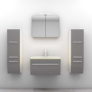 Badmöbel Gently 3 V3 Weiß/Grau Waschtisch 70 cm