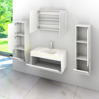 Bathroom furniture set Gently 3 v3 White Bathroom furniture Bathroom mirror Washbasin 80 cm