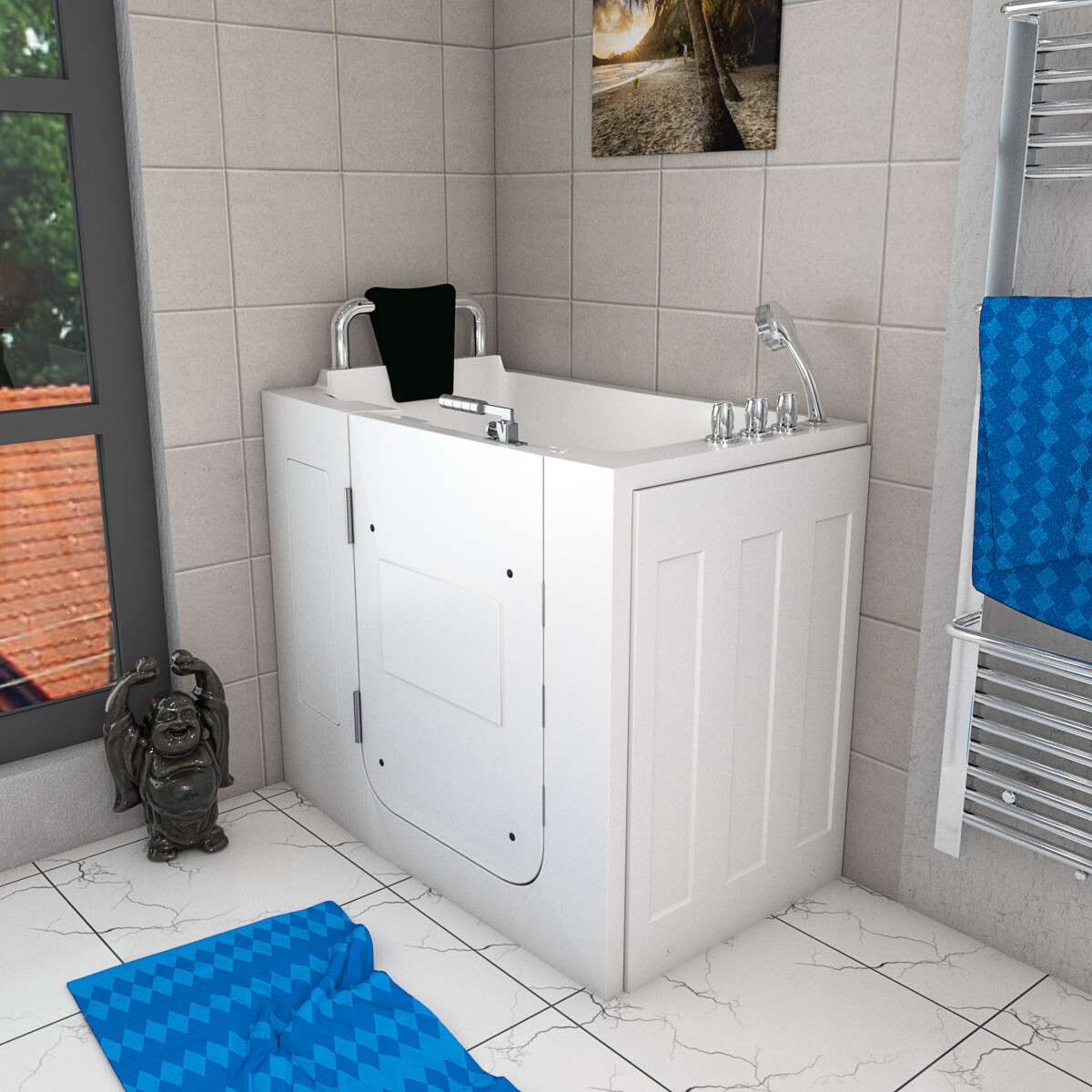 Sitting bath tub with door s08-th-a 68x110cm