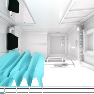 Seniorendusche und Kombination Wanne mit Whirlpool S08D-WP-TH-B-L 110x68x205cm