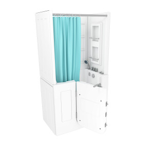 Seniorendusche und Kombination Wanne mit Whirlpool S08D-WP-TH-C-L 110x68x205cm