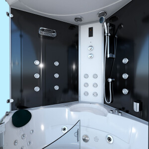 Dampfdusche Whirlpool Dusche Duschkabine K70-SW-EH-SC 150x150cm aktive Schlauch-Reinigung
