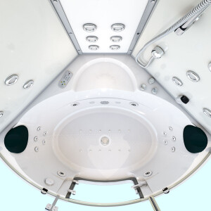 Whirlpool Duschkabine Dampfsaua Seniorenwanne mit Tür K70-WS-EH-EC 150x150cm 2K Scheiben Versiegelung