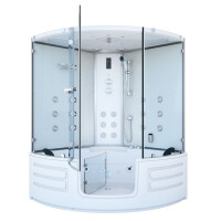 Whirlpool Duschkabine Dampfsaua Seniorenwanne mit Tür K70-WS-EH-EC 150x150cm 2K Scheiben Versiegelung