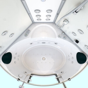 Whirlpool Duschkabine Dampfsaua Seniorenwanne mit Tür K70-WS-TH-EC 150x150cm 2K Scheiben Versiegelung