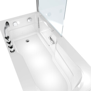 Seniorendusche und Sitzwanne Kombination Wanne mit Tür S17D-TH-L 150x75x194cm