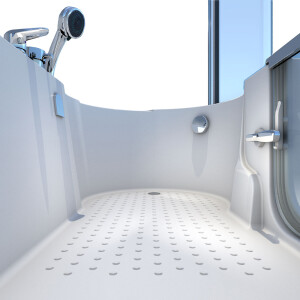 Seniorendusche und Badewanne mit Tür S12D-L-EC Dusche 170x85cm mit 2K Scheiben Versiegelung