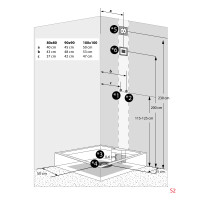Duschkabine Dusche D38-00L0-ALL 80x80 cm